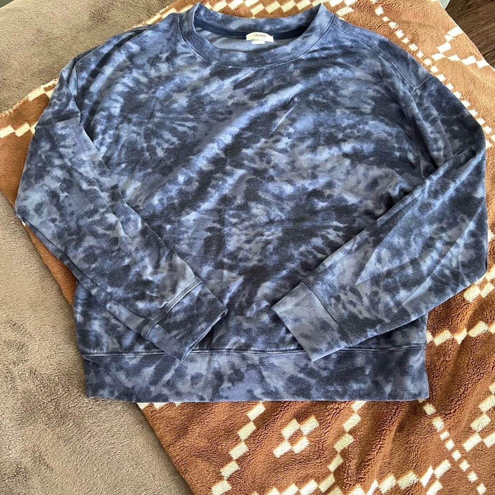 Jenni Women's Blue Tie-Dye Crewneck Sweatshirt